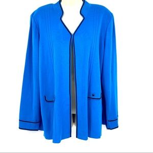 Ming Wang semi open turquoise cardigan jacket XL